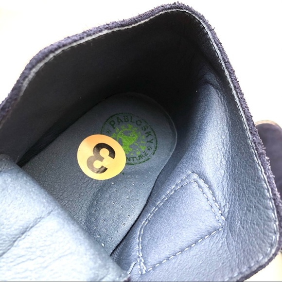 Pablosky Suede Booties Navy Blue Slip On Dress Shoes - Picture 7 of 7